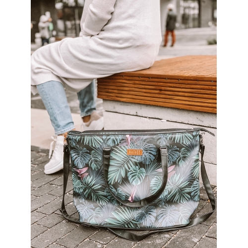 duża torba do wózka beloff kwiaty monstery