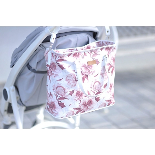torba do wózka beloff ceglane peonie